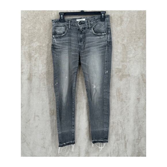 Moussy Vintage Jeans Womens 26 Cadet Skinny Distressed Cotton Stretch Crop Japan - Picture 1 of 12